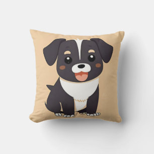 Cute Cartoon Puppy with Adorable Expression Throw Pillow