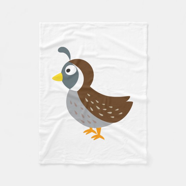 Cute Cartoon Quail Fleece Blanket (Front)
