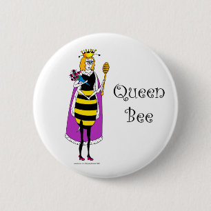 Cute cartoon Queen Bee 2 Inch Round Button