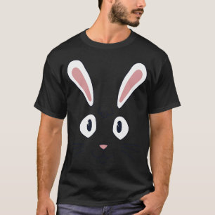 Cute Cartoon Rabbit Face Easter Bunny Costume T-Shirt