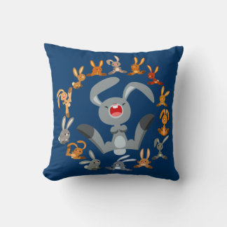 Cute Cartoon Rabbits Mandala Pillow