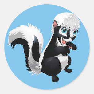 Cute Cartoon Raccoon Classic Round Sticker