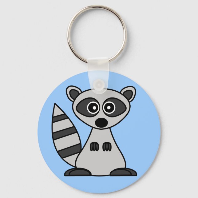 Cute Cartoon Raccoon Keychain (Front)