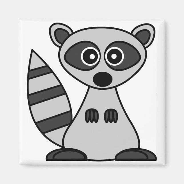 Cute Cartoon Raccoon Magnet (Front)