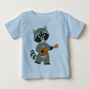 Cute Cartoon Raccoon Playing Banjo Baby T-Shirt