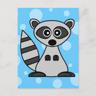 Cute Cartoon Raccoon Postcard