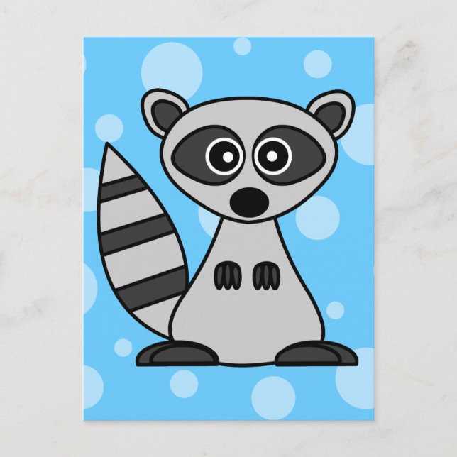 Cute Cartoon Raccoon Postcard (Front)