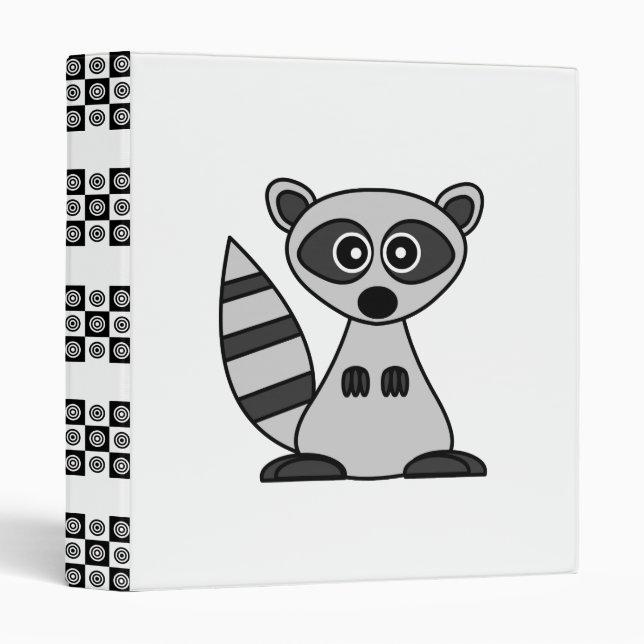 Cute Cartoon Raccoon School Binder (Front/Spine)