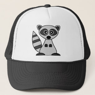 Cute Cartoon Raccoon Trucker Hat
