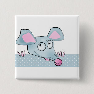 Cute cartoon rat mouse New Year 2020 symbol adorab 2 Inch Square Button