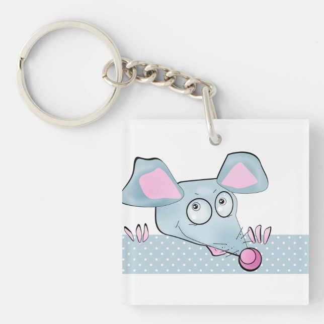 Cute cartoon rat mouse New Year 2020 symbol kids c Keychain (Front)