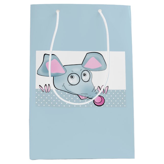 Cute cartoon rat mouse New Year 2020 symbol kids c Medium Gift Bag (Front)