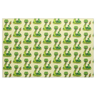 Cute Cartoon Rattlesnake Fabric