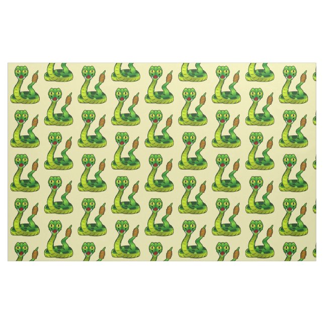 Cute Cartoon Rattlesnake Fabric (Fat Quarter)