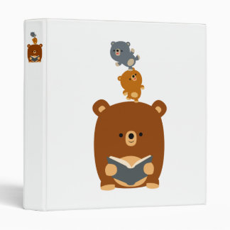 Cute Cartoon Reading Bear and Cubs Avery Binder