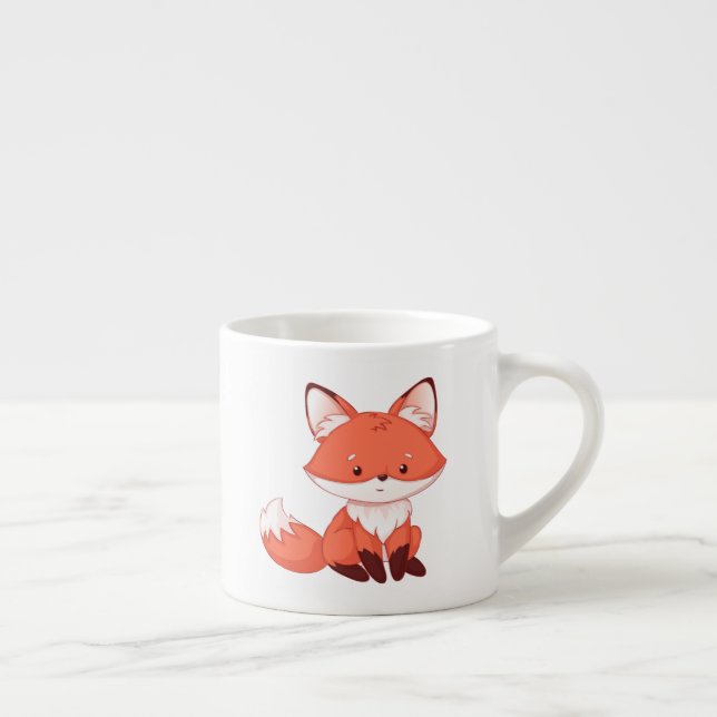 Cute Cartoon Red Fox Espresso Cup (Right)