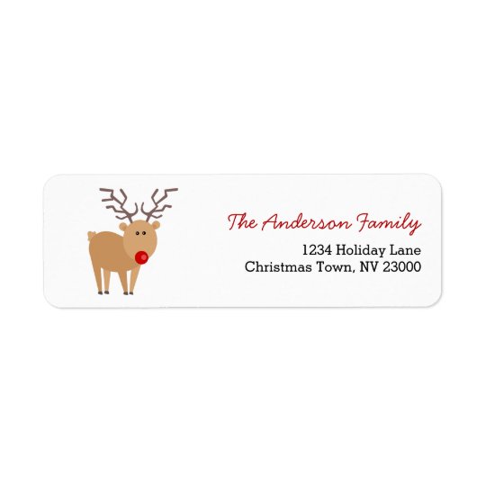 Cute Cartoon Reindeer Christmas Address Label