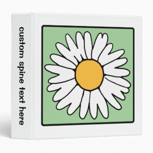 Cute Cartoon Retro Daisy Spring Garden Flower Binder