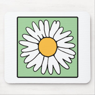 Cute Cartoon Retro Daisy Spring Garden Flower Mouse Pad