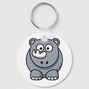 Cute Cartoon Rhino Keychain