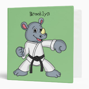 Cute cartoon rhino kung fu cartoon binder