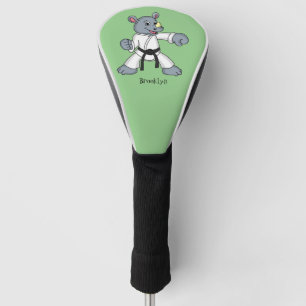 Cute cartoon rhino kung fu cartoon golf head cover