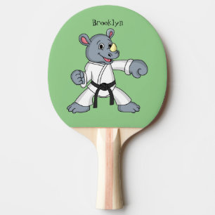 Cute cartoon rhino kung fu cartoon ping pong paddle