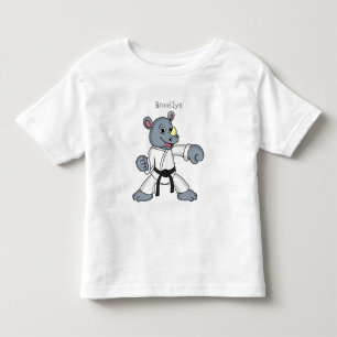 Cute cartoon rhino kung fu cartoon toddler t-shirt