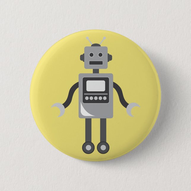 Cute Cartoon Robot 2 Inch Round Button (Front)