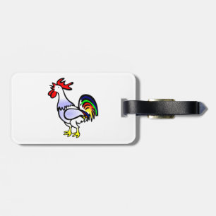 cute cartoon rooster luggage tag