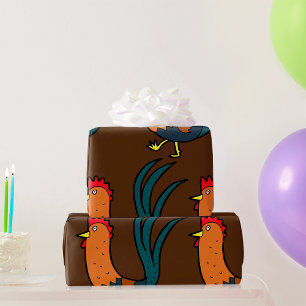 Cute Cartoon Rooster Wrapping Paper