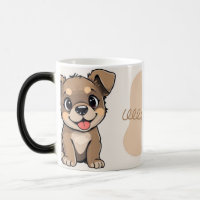 Cute Cartoon Rottweiler Puppy Dog White Ceramic