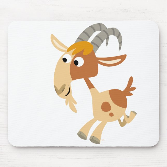 Cute Cartoon Running Goat Children Mousepad (Front)