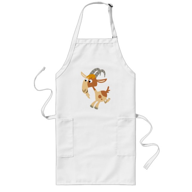 Cute Cartoon Running Goat Cooking Apron (Front)