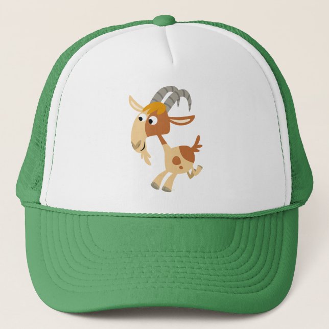 Cute Cartoon Running Goat Hat (Front)