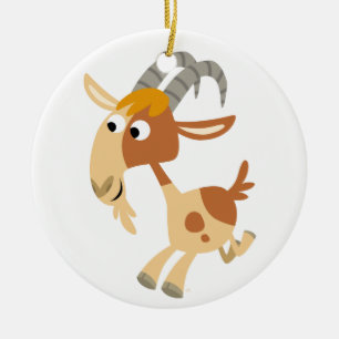 Cute Cartoon Running Goat Ornament