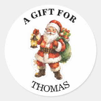 Cute Cartoon Santa Claus Gift Label Sticker