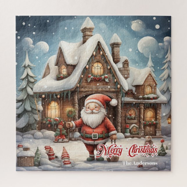 Cute cartoon Santa Claus in workshop Jigsaw Puzzle (Vertical)