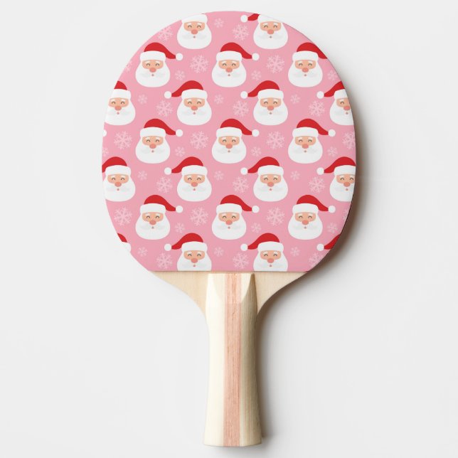 Cute Cartoon Santa Faces Ping Pong Paddle (Front)