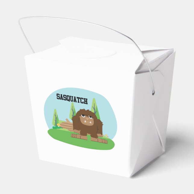 Cute Cartoon Sasquatch Favor Box (Back Side)