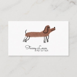 Cute Cartoon Sausage Dogs Pet Sitter   Dog Walker  Business Card