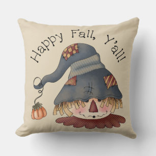 Cute Cartoon Scarecrow Throw Pillow