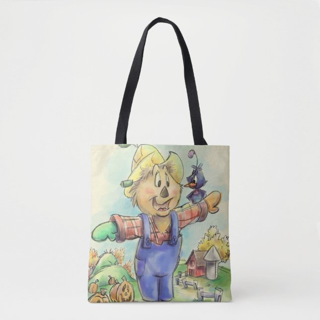 Cute cartoon scarecrow tote bag (Front)
