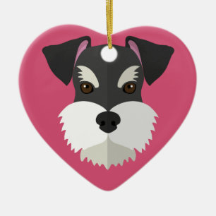 Cute Cartoon Schnauzer! Ceramic Ornament