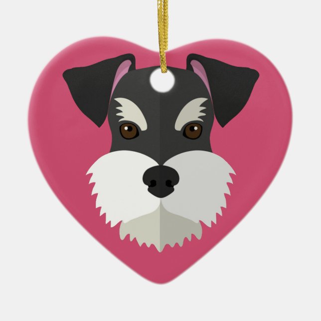Cute Cartoon Schnauzer! Ceramic Ornament (Front)