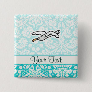 Cute Cartoon Seagull 2 Inch Square Button