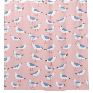 Cute Cartoon Seagulls Seamless Pattern