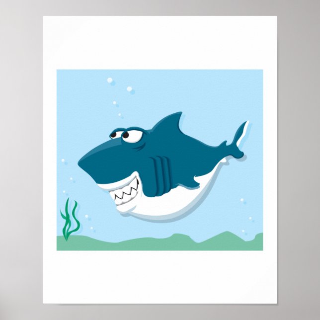 cute cartoon shark poster (Front)