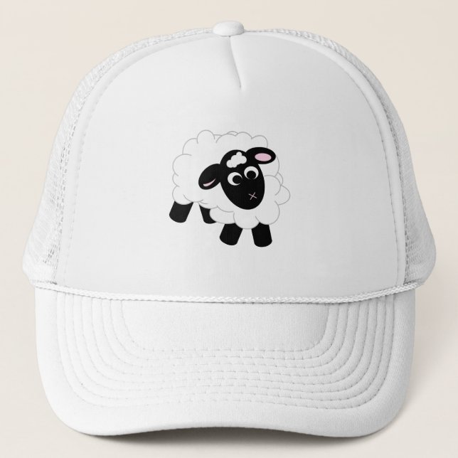 Cute Cartoon Sheep Trucker Hat (Front)
