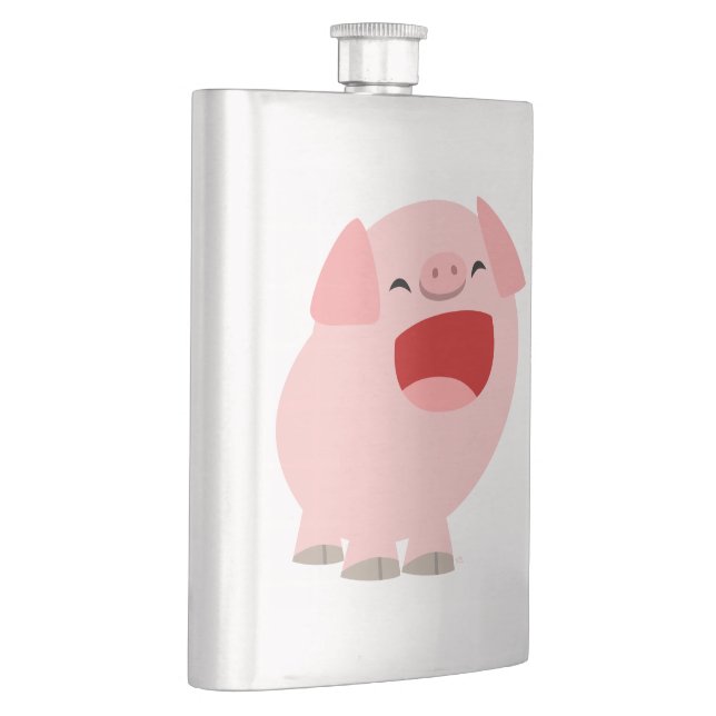 Cute Cartoon Singing Pig Classic Flask (Right)